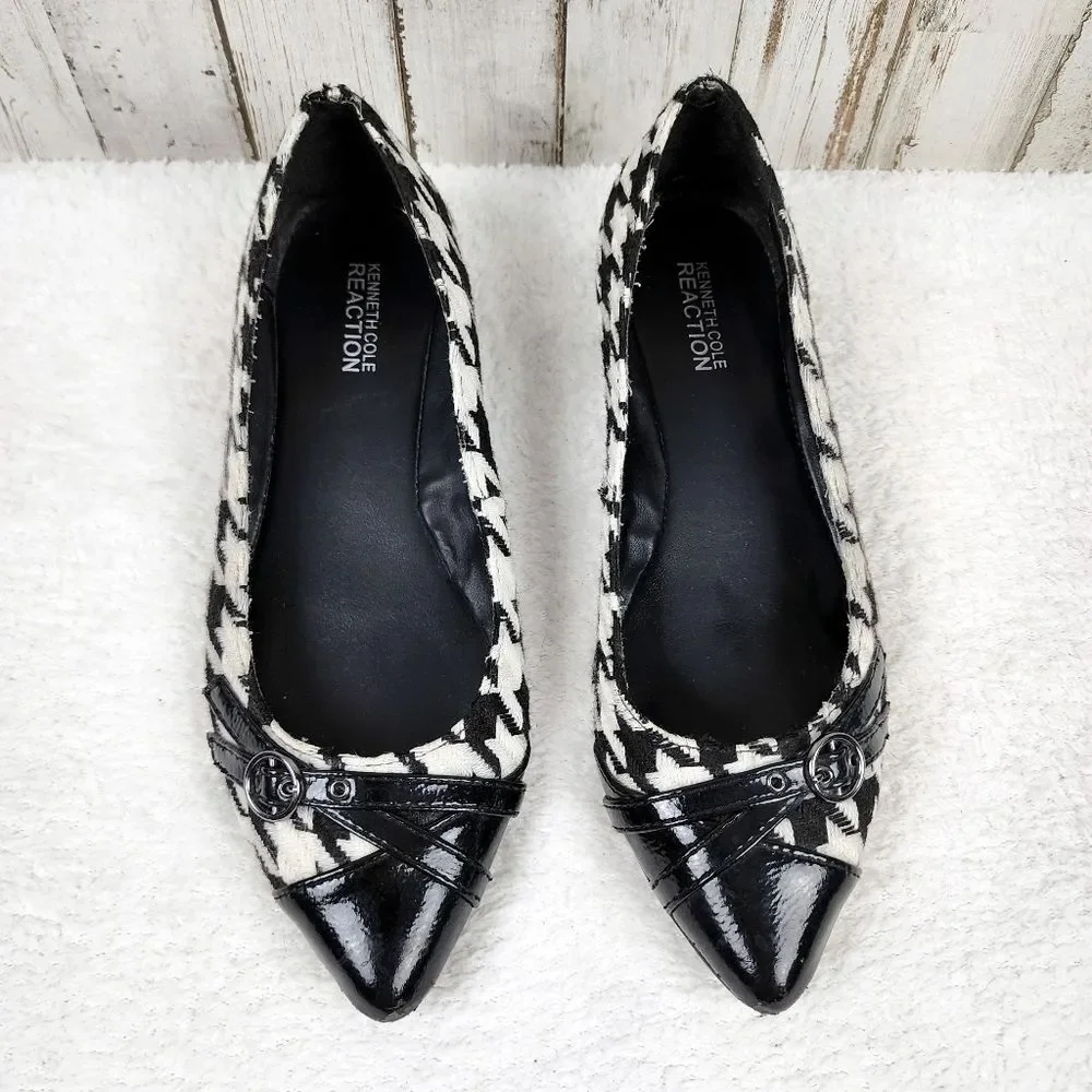 Kenneth Cole Reaction Houndstooth Flats Size 6.5